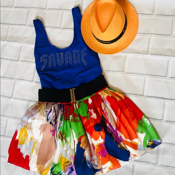 Missguided Blue Bling SAVAGE Onepiece Bathing Suit - Picture 4 of 4